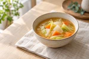大根、にんじん、キャベツを使った野菜のお味噌汁